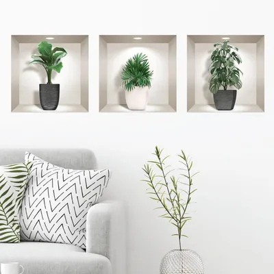 Produktbild von Schicke Pflanzenaufkleber mit 3D-Effekt, 40 x 120 cm