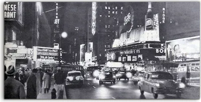 Produktbild von Coloray - Glasbild - 120x60 cm - Wandbild - Glasbilder - Kunst Bild Stadtbild Vintage Broadway