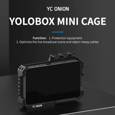 Immagine prodotto di Gabbia completa per l'attrezzatura di streaming live YoloBox Mini, realizzata in lega di alluminio, con 3 clip per cavi, leggera e facile da installare