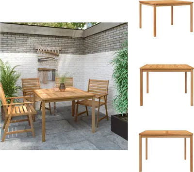 Produktbild von vidaXL Garten-Esstisch 110x110x77 cm Massivholz Teak -  Gartentische