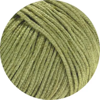A close-up view of green yarn.