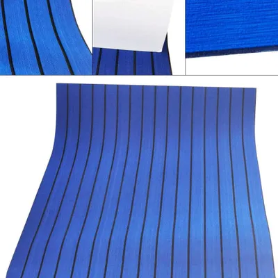 Obrázek produktu pro 240 * 90 * 0,6 cm EVA pěnová podlahová krytina pokrývající koberec Mat Samolepicí rohož (modrá + černá)