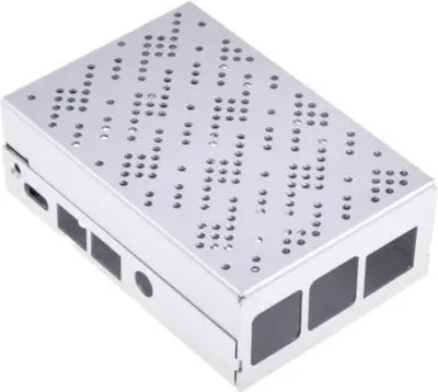 Immagine prodotto di Custodia in alluminio grigia per Raspberry Pi 4 con ventola