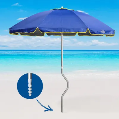 Produktbild von Sonnen/Strandschirm Girafacile Aluminium uv-Schutz 220 cm Angeln Eolo - Blau