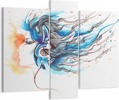 Produktbild von Bild auf Leinwand - Leinwandbild - disco dj Mädchen Abbildung - 95x80cm - Wand Bild - Wanddeko - Leinwanddruck - Bilder - Kunstdruck - Wanddekoration - Leinwand bilder - Wandkunst - CB95x80-3029
