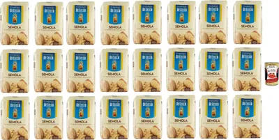 Produktbild von De Cecco Hartweizengrieß - Semola di grano duro rimacinata, Grieß durum 24x 1kg + Italian Gourmet polpa 400g