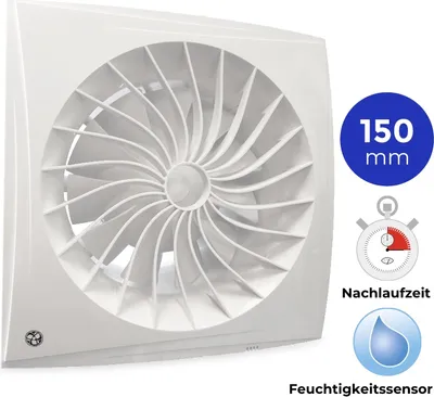 Produktbild von Blauberg Badlüfter - Weiß - Ø 150 mm - 2 Stufen - Feuchtigkeitssensor