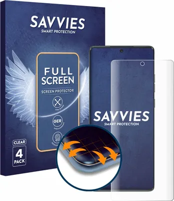 Produktbild von 4x Savvies Fullscreen Schutzfolie für Motorola Moto G85 Displayschutz Folie Fullcover Klar Transparent