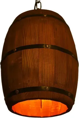 Immagine prodotto di Lampada a sospensione in legno vintage - Lampada a sospensione - Attacco E27 - 220 V - Lampada singola - Senza lampadina