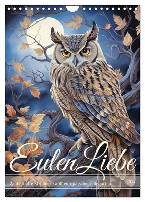 Produktbild von Eulenliebe (Wandkalender 2027 DIN A4 hoch), CALVENDO Monatskalender