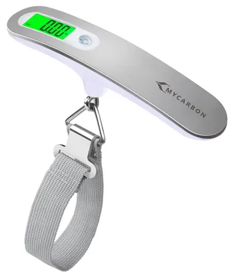Immagine prodotto di Bilancia digitale portatile per valigie, con portata fino a 50 kg, dotata di schermo LCD e funzione tara