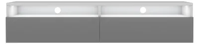 Produktbild von Selsey Rednaw - TV-Schrank mit zwei Schubladen, Mattweiß / Hochglanz Grau, 140 cm