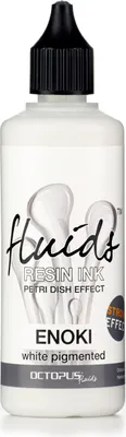 Zdjęcie produktu dla 100 ml Octopus Fluids Resin Ink ENOKI, atrament alkoholowy do żywicy epoksydowej PETRI DISH EFFECT Strong, biały