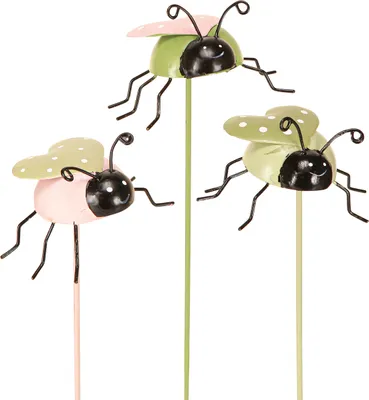 Produktbild von Blumenstecker Marienkäfer Metall Deko Garten 7x4cm 6 Stk, 6 Stück