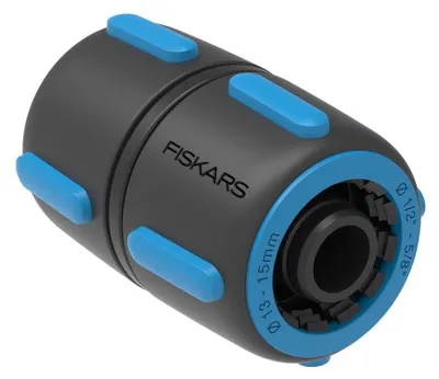 Produktbild von Fiskars 1027064, Schlauchanschluss, 1/2", Weiblich/Weiblich, Schwarz, Blau