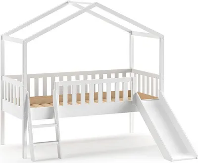 Produktbild von FURNLUX Hausbett Dallas Weiss 90x200cm / Hauptfarbe: Weiß / Abmessungen: 192 x 209 x 202 cm