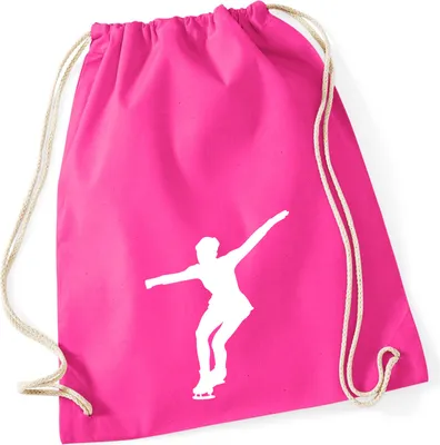 Produktbild von Huuraa Turnbeutel Eiskunstlauf Silhouette 12 Liter Fuchsia Baumwolle Rucksack Geschenkidee