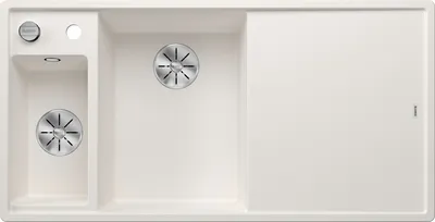 Produktbild von BLANCO AXIA III 6 S, SILGRANIT® PuraDur®, weiß, Becken links, mit Glasschneidbrett