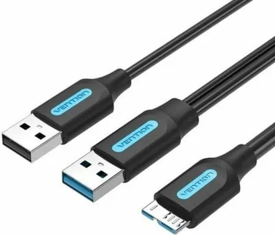 Immagine prodotto di CAVO USB 3.0/M USB2.0/M MICROUSB/M 1 M VENZIONE NERA 1m/ Da microUSB-B a USB-A/ USB-A Da alimentatore