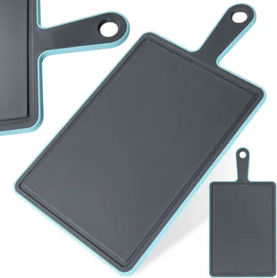 Three cutting boards are shown on a white background. The largest cutting board is in the center, angled diagonally. Two smaller cutting boards are partially visible to the left and bottom right.