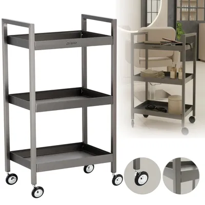 Obrázek produktu pro Kosmetický pomocník na kolečkách, kovový, stříbrný