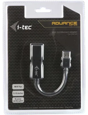 Zdjęcie produktu dla i-tec Advance U2LAN, Przewodowa, USB, Ethernet, 100 Mbit/s, Czarny