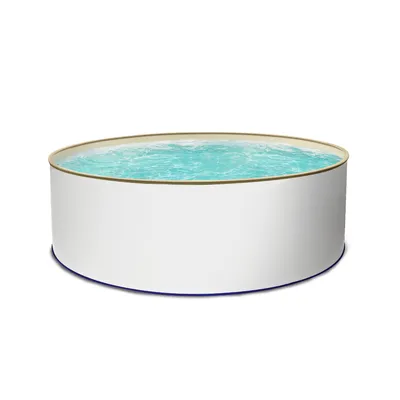 Produktbild von Rundpool Stahlwandpool weiß Poolfolie sand 0,8 mm Poolset rund 500 x 150 cm als Einzelbecken