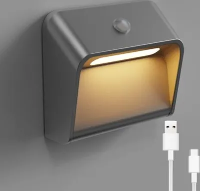 Produktbild von Akku Wandleuchte Mit Bewegungsmelder, LED Nachtlicht Bewegungsmelder Treppenlicht,Kabellose Dimmbar, Linkage Modi, für Schlafzimmer Flur
