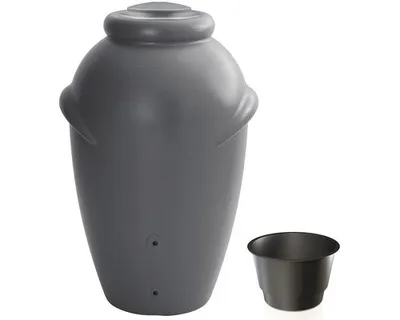 Produktbild von Regentonne Amphore BOLOGNA 210 Liter grau inkl. Hahn