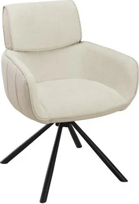 Zdjęcie produktu dla HowHomely | Krzesło biurowe, krzesła do jadalni - 61 x 86,5 cm - Beżowe - Krzesło do salonu, z funkcją automatycznego powrotu