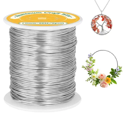 Aluminiumdraht 1 mm, 56 m, biegsam, Silber, für Basteln & DIY
