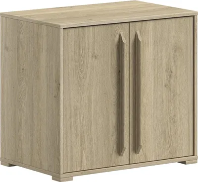 Produktbild von Kommode >Sam< in Eiche Melamin Nachbildung, Holzwerkstoff - 67,7x61,5x43cm (BxHxT)