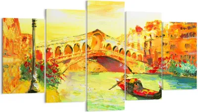 Produktbild von Bild auf Leinwand - Leinwandbild - Venedig Gondel - 160x85cm - Wand Bild - Wanddeko - Wandbilder - Leinwanddruck - Bilder - Kunstdruck - Wanddekoration - Leinwand bilder - Wandkunst - EA160x85-3841