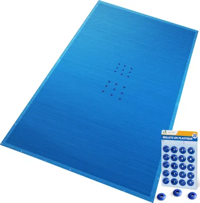 Produktbild von VOUNOT® Poolabdeckung Rechteckig 160g/m² Doppelter Poolplane mit DIY-Drainagelöchern & Aluminiumösen, 6X12m