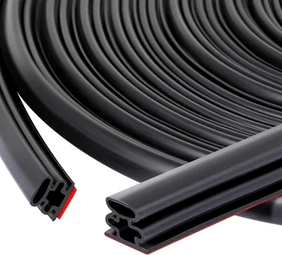 Zdjęcie produktu dla Uszczelka do okien – 6 metrów – profil D – samoprzylepna – TPE – do szczelin o szerokości 9,5–11,5 mm – zapobiega przeciągom – ochrona przed kurzem – kolor: czarny