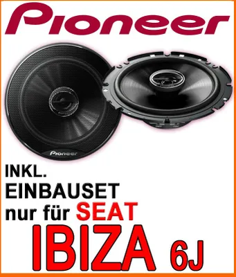 Produktbild von Pioneer TS-G1720F - 16,5cm 2-Wege Koaxe Lautsprecher Einbauset passend für Seat Ibiza 6J - justSOUND