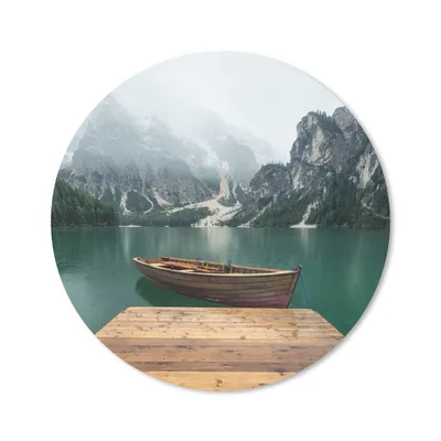 Produktbild von MuchoWow® Mauspad Mousepad Nebel - Schnee - Berg - Boot 50x50 cm - Mousepads - Maus Mat - Pad - Mausunterlage - Vinyl