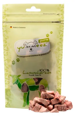 Immagine prodotto di yummeez pure - Cuori di agnello 35 g di bocconcini per cani naturalmente senza cereali