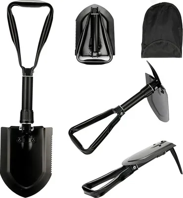 Produktbild von Klappspaten 58cm,50# Kohlenstoffreicher Stahl Klappspaten Camping Hochfester Extra Stabiler Schaufel Aus Kohlenstoffstahl Mit Tragetasche FÜR Outdoor-Wandern, Jagen,Car Emergency, Gifts for Men