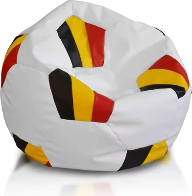 Produktbild von Ecopuf Fussball Sitzkissen, Kunstleder Sitzsack, im Flaggen-Design Belgien