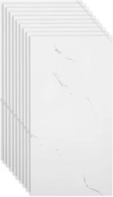 Zdjęcie produktu dla Samoprzylepne panele ścienne 60 x 30 cm, 10 sztuk, PVC, biały marmur, okładzina ścienna do salonu