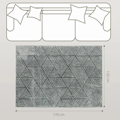 Produktbild von Maschinenwaschbarer Teppich - Kurzflor - 170×120 cm, 1,5 cm Höhe - Rechteckig, Gestreift - Polypropylen - Modern - Hellgelb