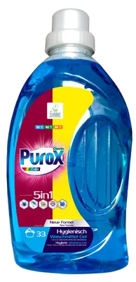 Produktbild von PUROX Color Flüssigwaschmittel 1 l, 33 Waschladungen, für Buntwäsche, Gel