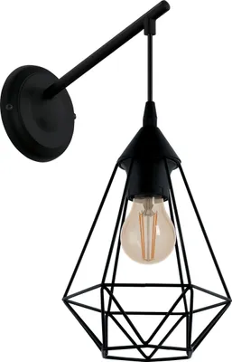 Produktbild von EGLO Wandlampe Tarbes, 1 flammige Vintage Wandleuchte im Retro Look, Material: Stahl, Farbe: Schwarz, Fassung: E27