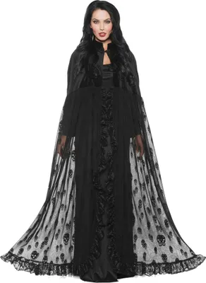 Produktbild von Lady Death Cape Größe M-L für Hexen und Vampire Größe: M-L