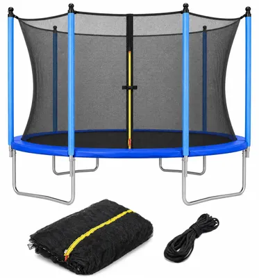 Obrázek produktu pro Bezpečnostní síť pro trampolínu – náhradní síť pro trampolínu o průměru 2,4 metru – ochranná síť – ochrana proti pádu – černá barva