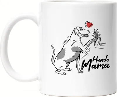 Produktbild von Hundemama Tasse Weiss Mit Hund Motiv Für Hundebesitzer Hundeliebhaber