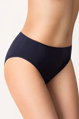 Obrázok produktu pre Vivisence 4002 dámske nohavičky normálny pás hladké, tmavomodré, s