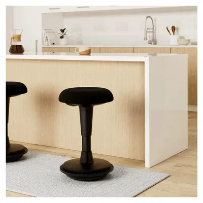 Produktbild von Ergonomischer Hocker höhenverstellbar für Sitzen und Stehen (Schwarz, 65-85 cm) - Sitzhocker für das Büro - Schreibtischhocker mit Schwingeffekt - Stehhilfe