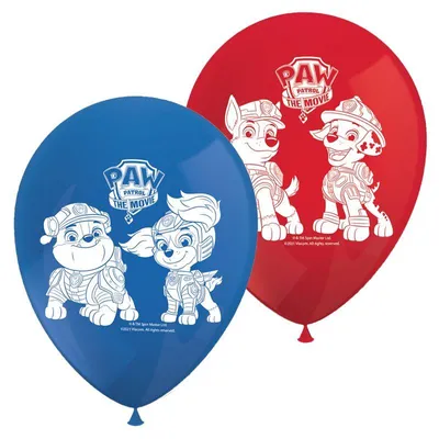 Produktbild von Paw Patrol Latex Luftballons Set 8 Stück, 30 cm Durchmesser, für Luft & Helium